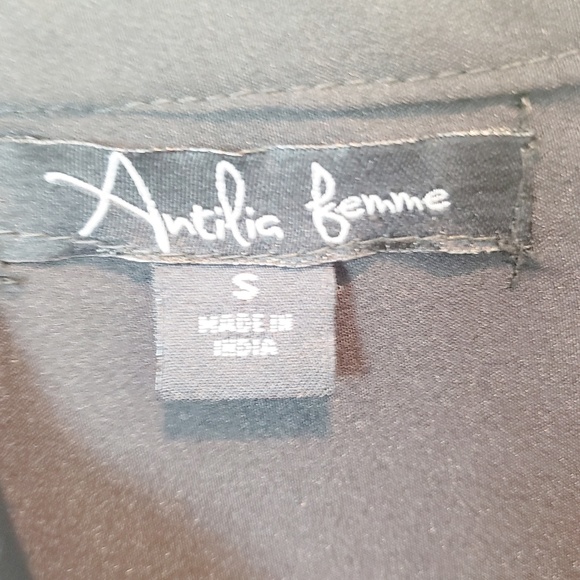 Antillia Femme Black/White Striped Shirt Sz: Small - Picture 4 of 5